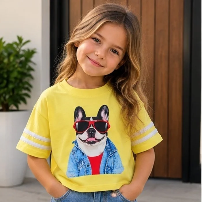 Remera Bulldog Mangas con Franja Blanco