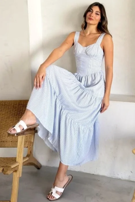 Vestido Poplin Rayado