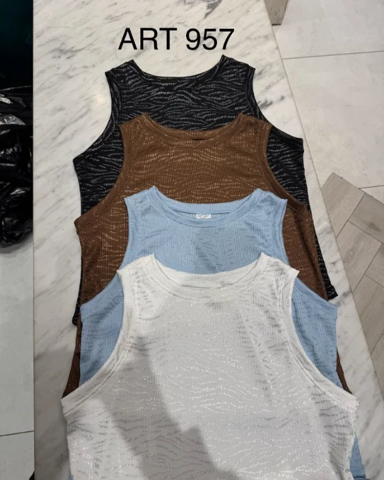 Musculosa Micro Rib Cebra Foil