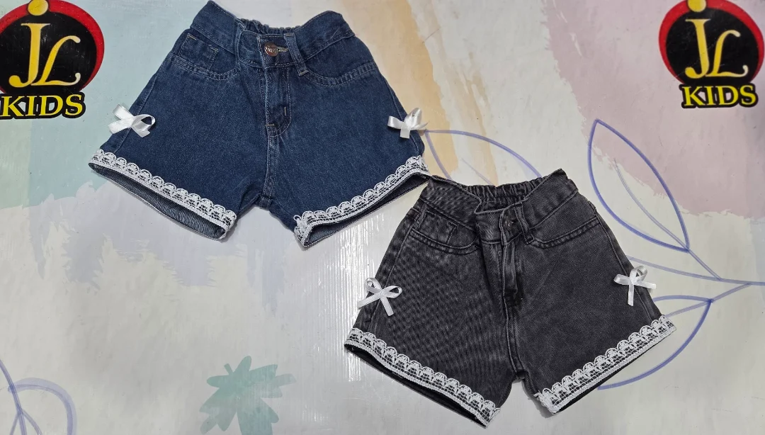 Short Jeans Broderi y Moño Beba - Imagen 2