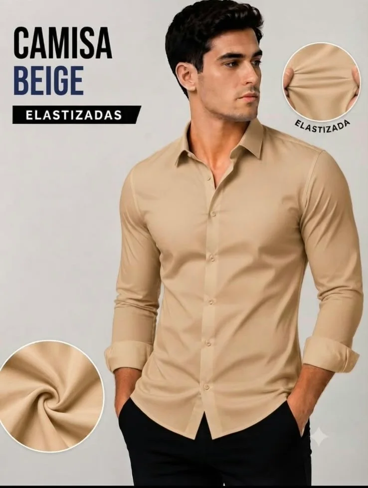 Camisa Lisa Elastizada Manga Larga - Imagen 6