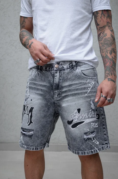 Bermudas Amiri Gris
