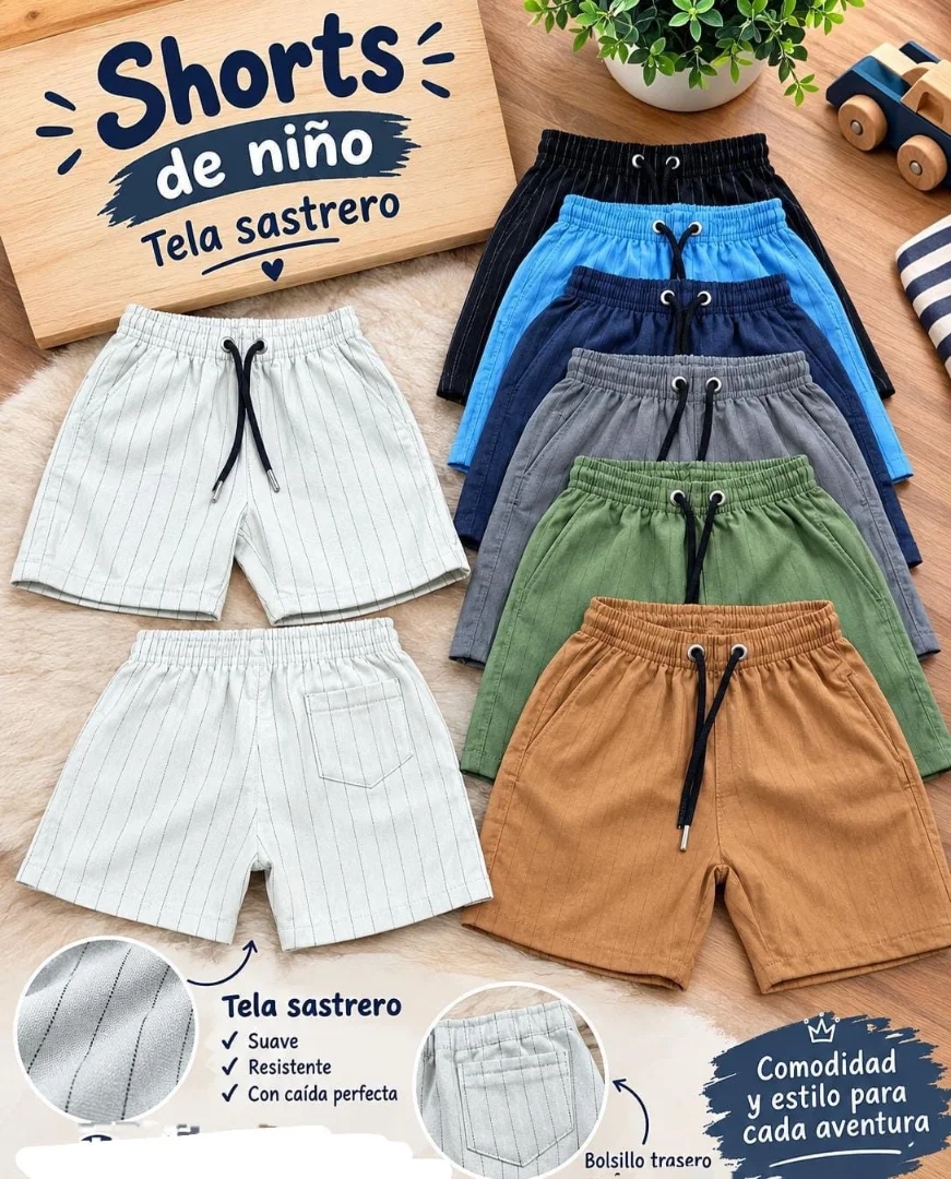 Shorts de Niño Tela Sastrero - Imagen 3