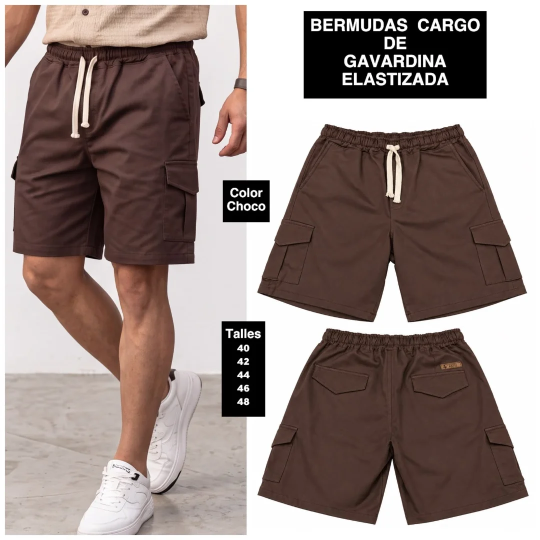 Bermuda Cargo de Gavardina Elastizado - Imagen 3