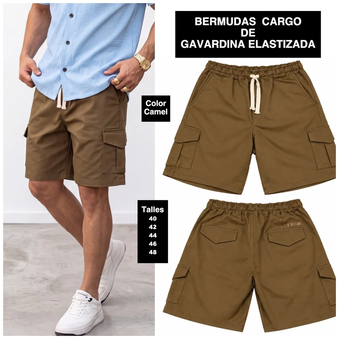 Bermuda Cargo de Gavardina Elastizado - Imagen 3