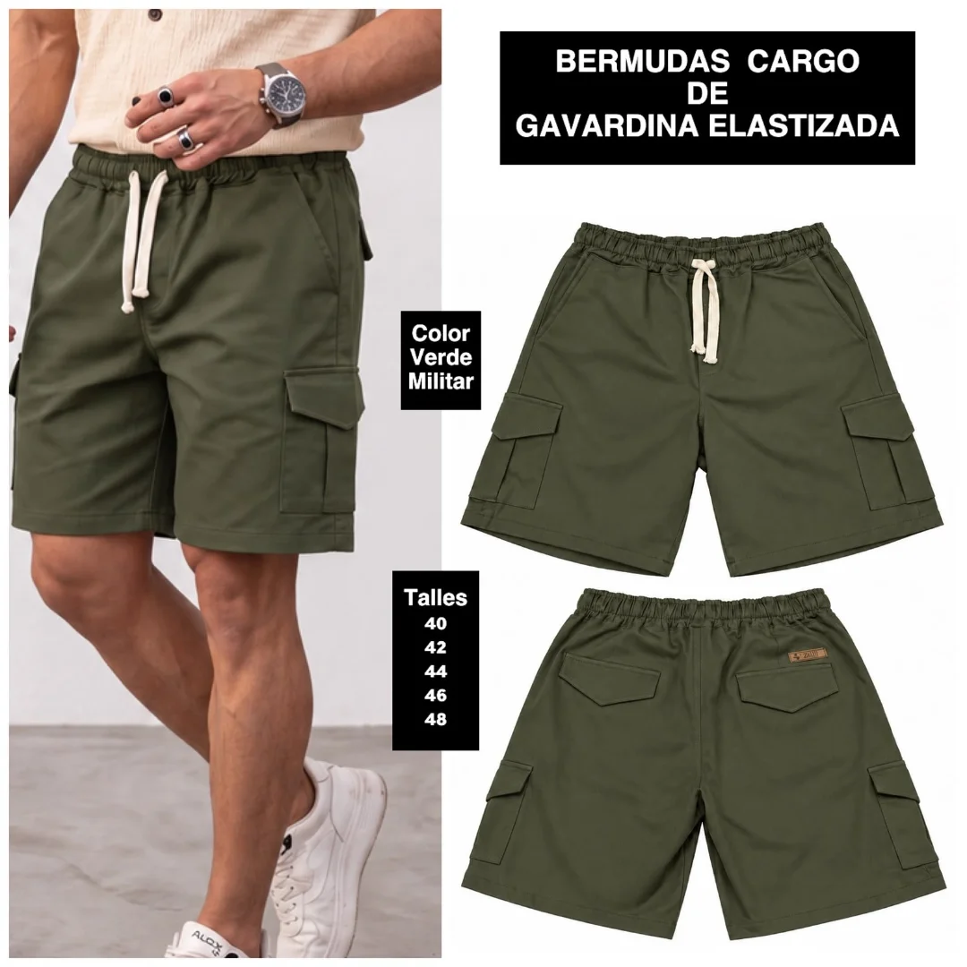 Bermuda Cargo de Gavardina Elastizado - Imagen 5