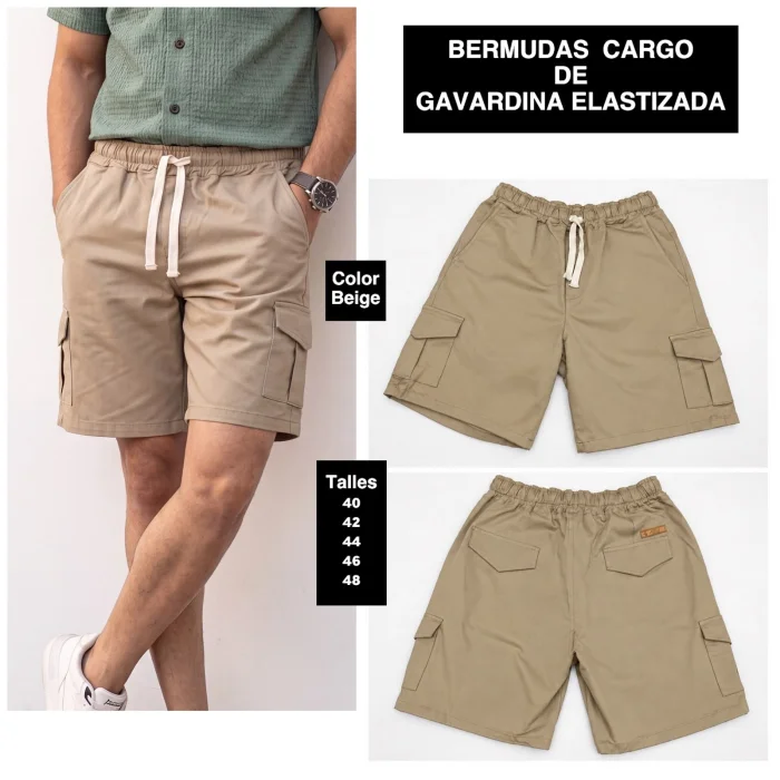 Bermuda Cargo de Gavardina Elastizado