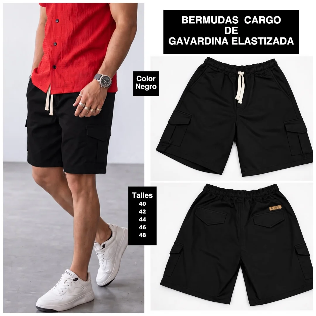 Bermuda Cargo de Gavardina Elastizado - Imagen 3