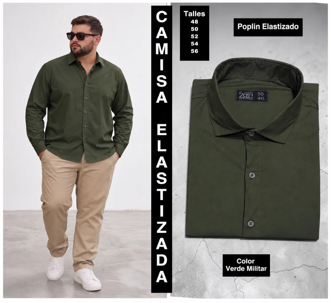 Camisa Elastizada Talles Especiales - Imagen 1