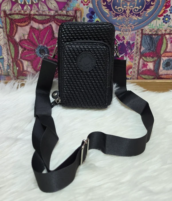 Porta Celular de Cuero Pu Excelente Calidad con Tira Larga Regulable y Desmontable