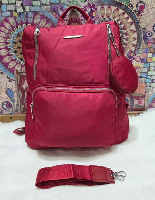 Mochila Morral de Tela de Avión Impermeable con Tira Desmontable  Bolsillo Antirrobo