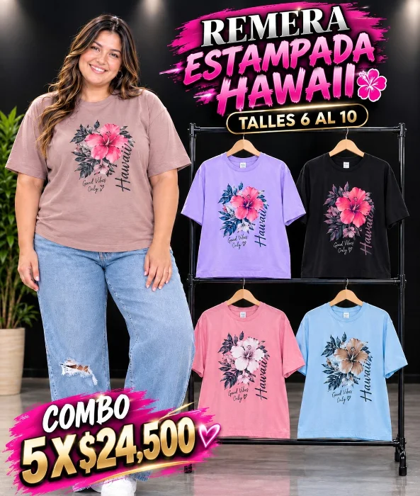 Remera Hawaii Talles Especiales