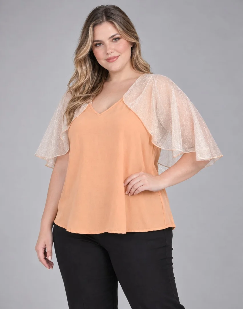 Blusa con Capa de Tul - Imagen 1