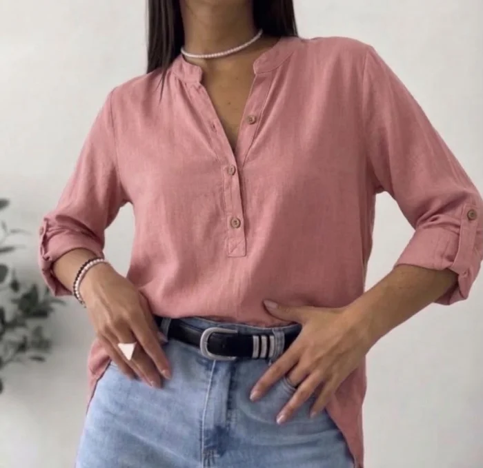 Blusa de Lino Cuello Maho