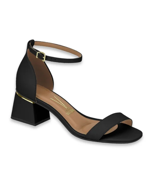 Sandalias Taco Cuadrado Vizzano Negras