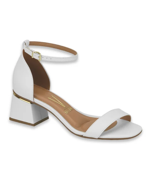 Sandalias Taco Cuadrado Vizzano Blancas