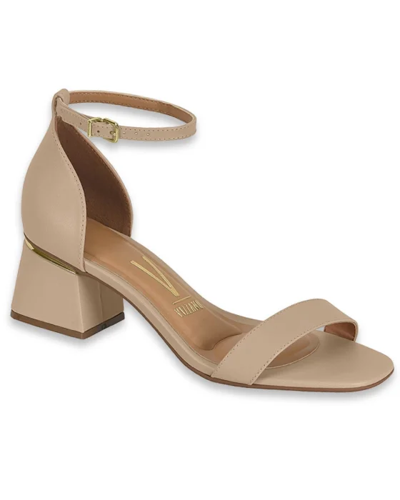 Sandalias Taco Cuadrado Beige