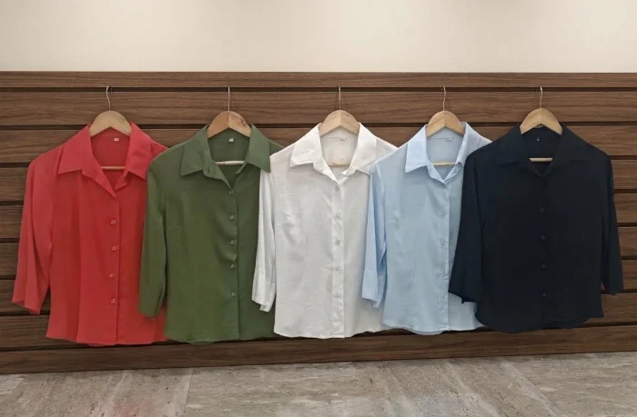 Camisas Manga 3/4 de Lino con Espandex