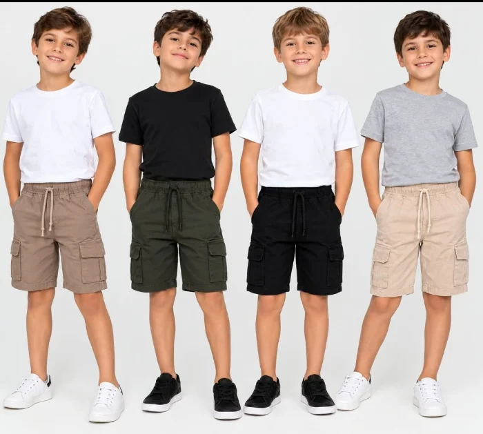 Bermudas Cargo de Gabardina