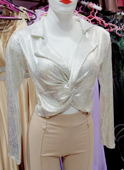 Blusa Cruzada Manga Larga