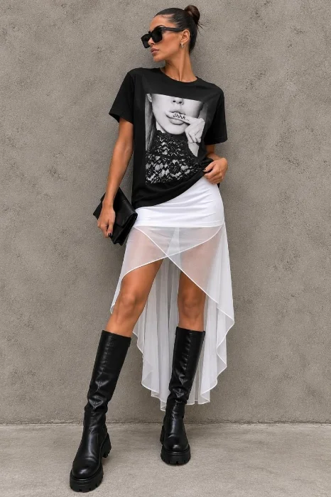 Pollera Microtul Larga con Short