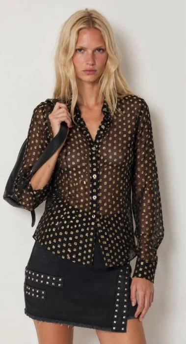 Camisa Gasa Lunares Importado