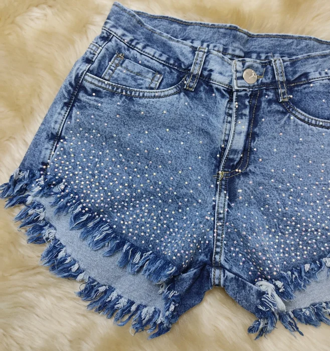 Short Jean con Strass