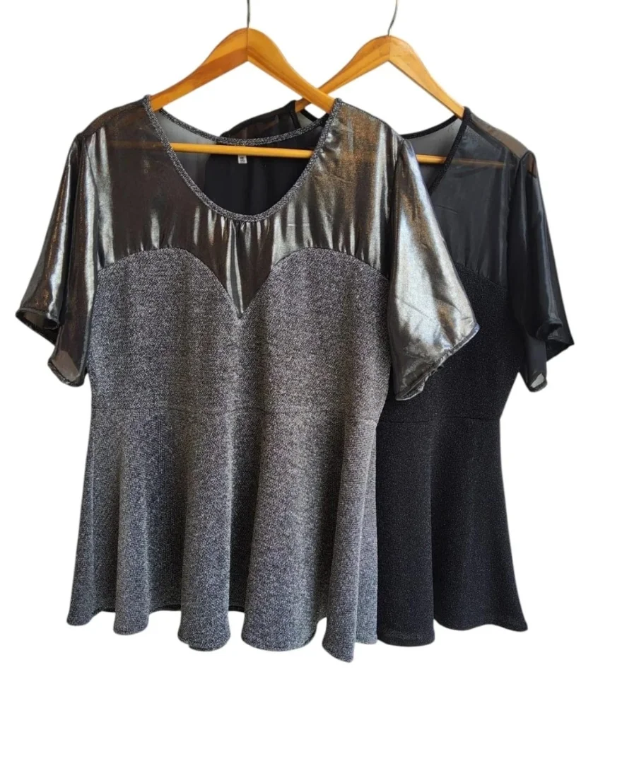 Blusa de Lurex Corazón con Volado - Imagen 2