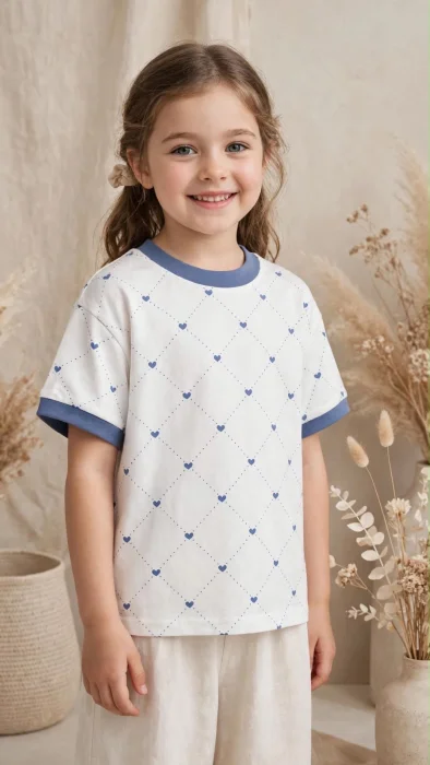 Remera con Corazón  Algodón Importado