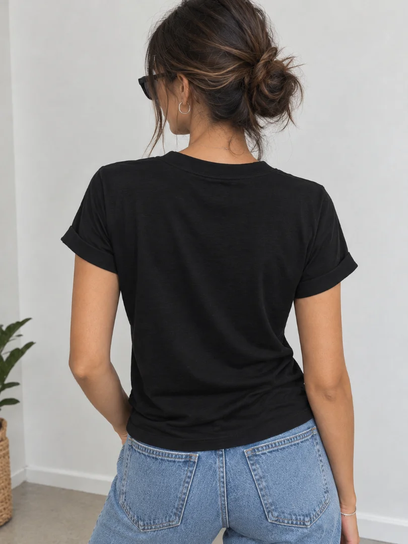 Remera Escote en V Algodón - Estilo%20casual%20de%20espaldas.png