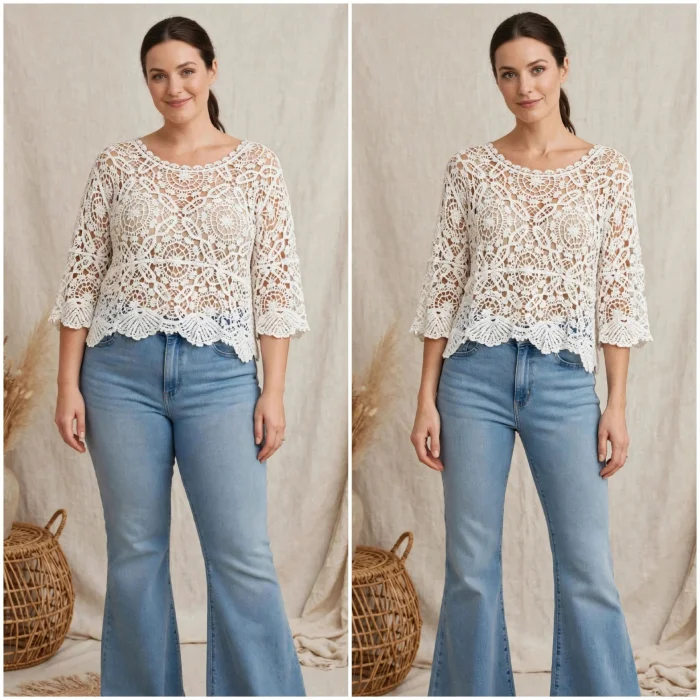 Blusa Tejido Crochet Top