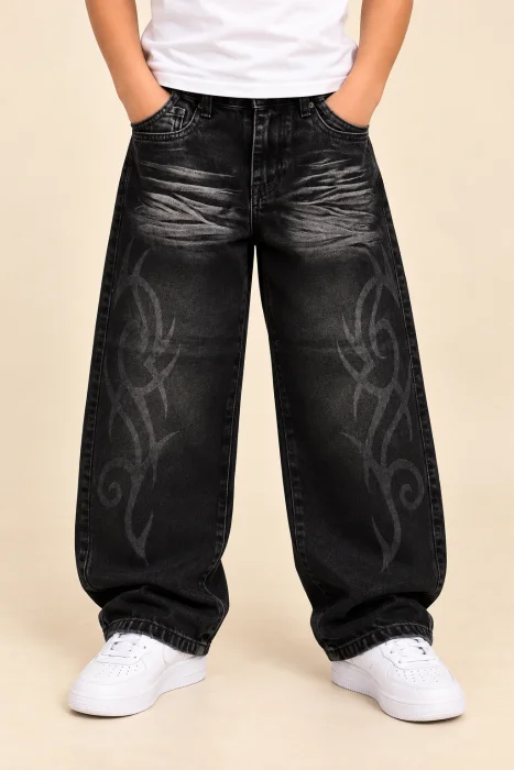 Jeans Baggy Tribal Kids-diseño Láser