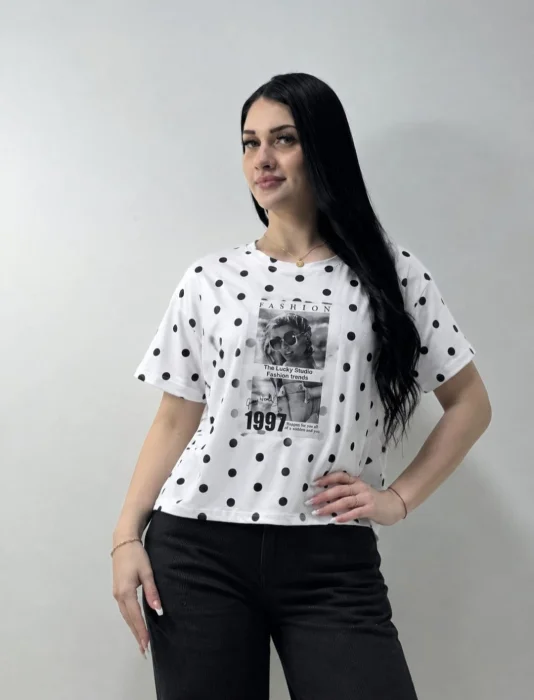 Remeras Lunares Algodon Peinado