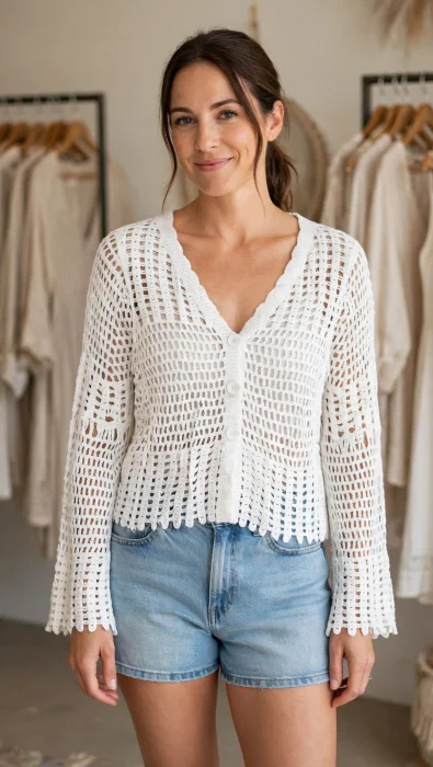 Saquito Crochet en V