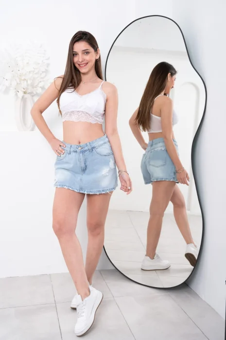 Short Pollera Claro Roto