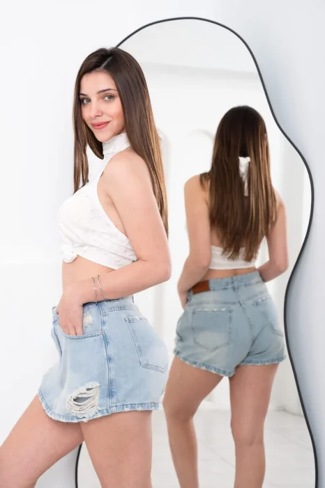 Short Pollera Oxido Claro Roto