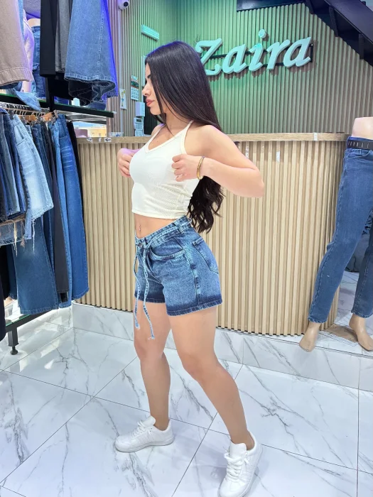 Short Momo Azul Nevado Lazo