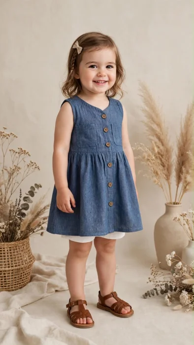 Vestido con Botones Adelante / Importado - Nena