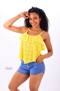 Musculosa Broderie Elastizada