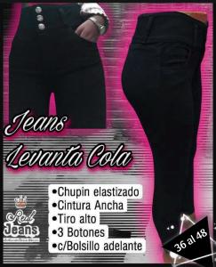 Jeans Negro Corte Colombiano