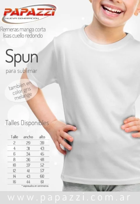 Remera Spun Lisa para Sublimar