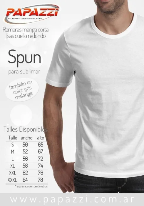 Remera Spun Lisa para Sublimar