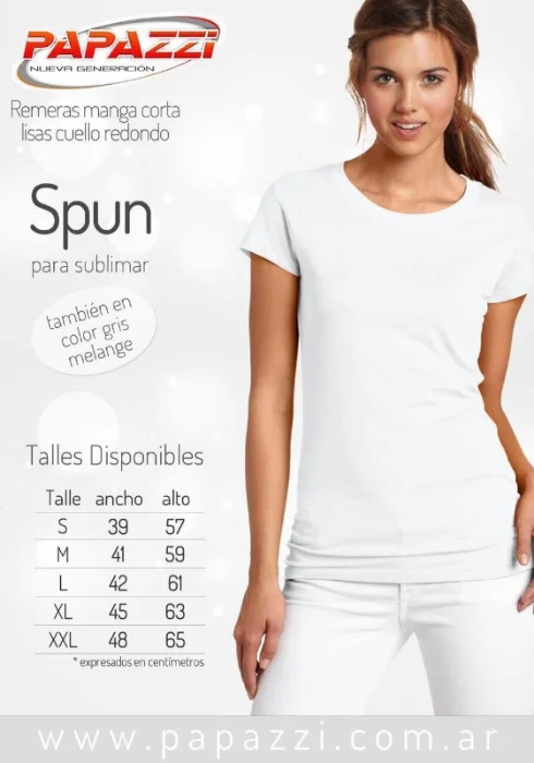 Remera Spun Lisa para Sublimar