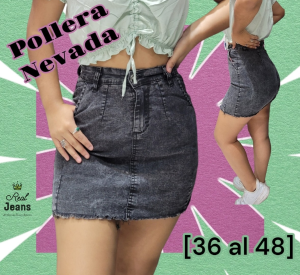 Pollera Nevada Elastizada