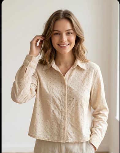 Camisa de Broderi  Plano - Miniatura 4