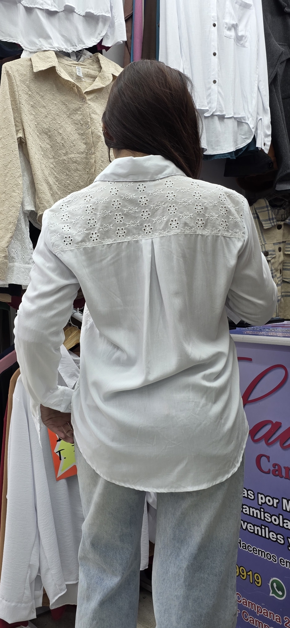 Camisa Broderi con Poplin - Imagen 4