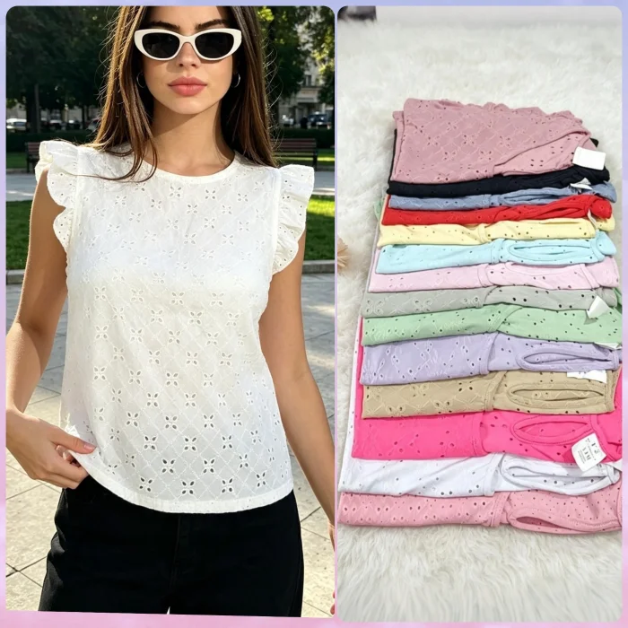 Blusa Broderie Elastizada