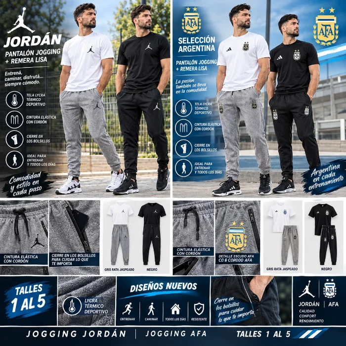 Jogging Jordan y Afa con Cierre en los Bolsillos
