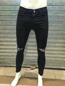 ¡pantalón Negro con Roturas! - Miniatura 1