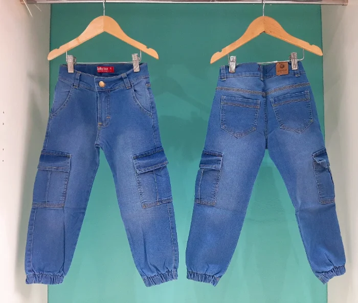 Pantalón Cargo con Puño de Jeans Elastizado [unisex]
